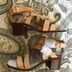 Beige Open Toe Heels